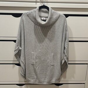 Cabi Gray Cowl Neck Poncho Sweater